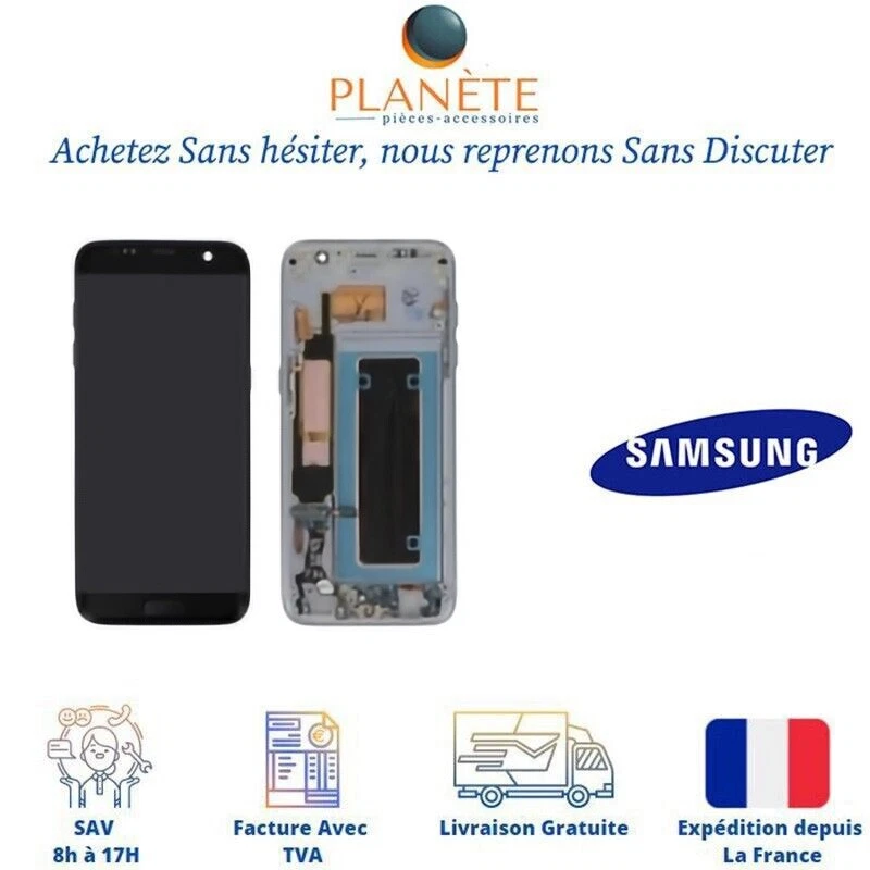 Ecran LCD et Vitre tactile Noir Sur Châssis Pour Samsung Galaxy S7 Edge G935F - Photo 1/1