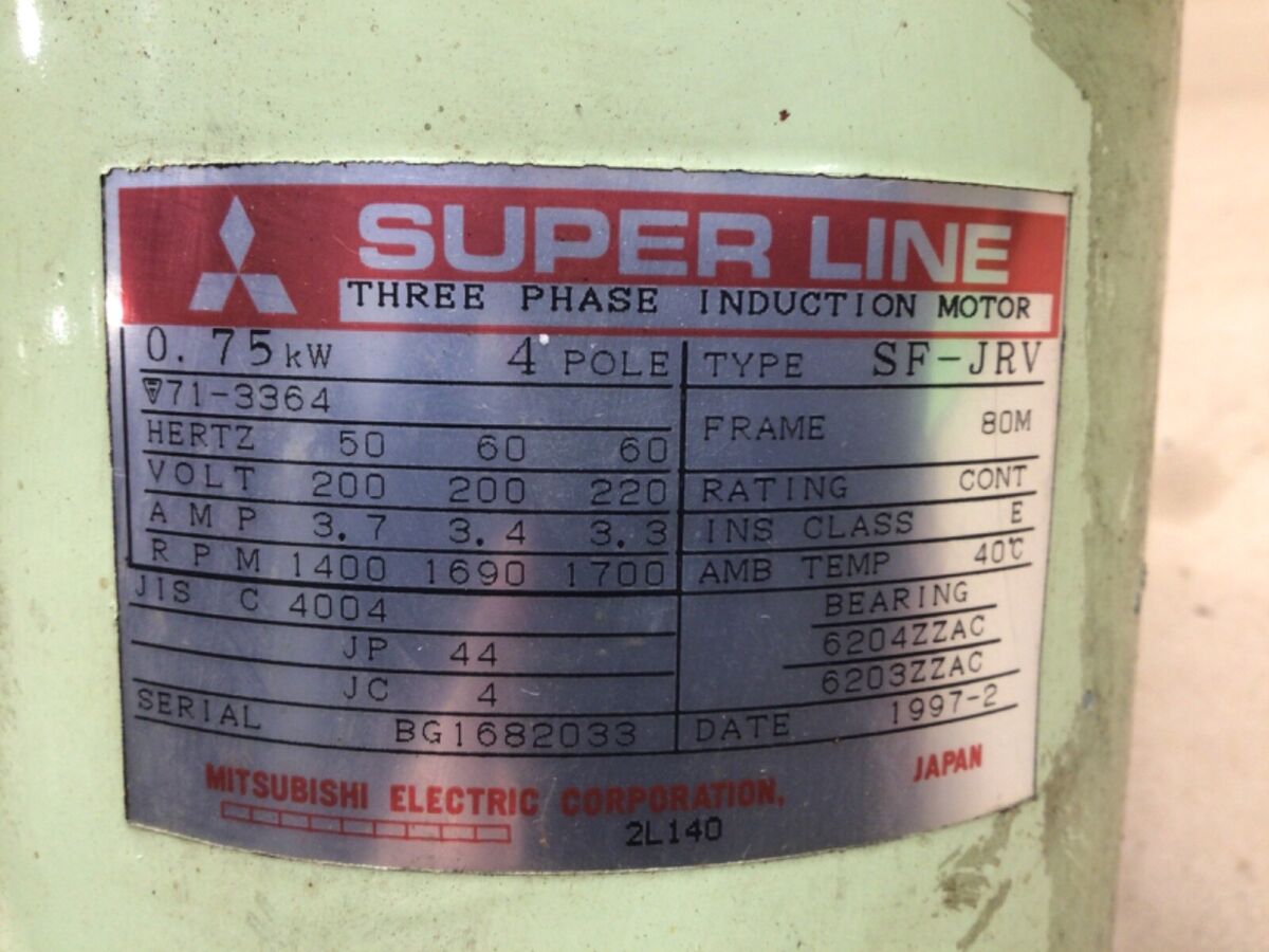 Mitsubishi Induction Motor SuperLine SF-JRV 3Phase 4Pole Mitsubishi Induction Motor SuperLine SF-JRV 3Phase 4Pole