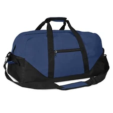 DALIX 21" Duffle Bag Two-Toned Sports Gym Travel Bag in Navy Blue and Black