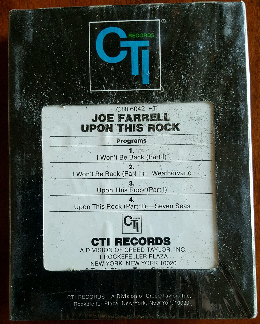 SEALED JOE FARRELL UPON THIS ROCK 8-TRACK OG '74 CTI CT8 6042 HT