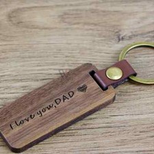 Keychain Wood Engraved I love you DAD