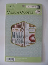 K & Company Classic K BAILEY VELLUM QUOTES Pad 24 Sheets NEW