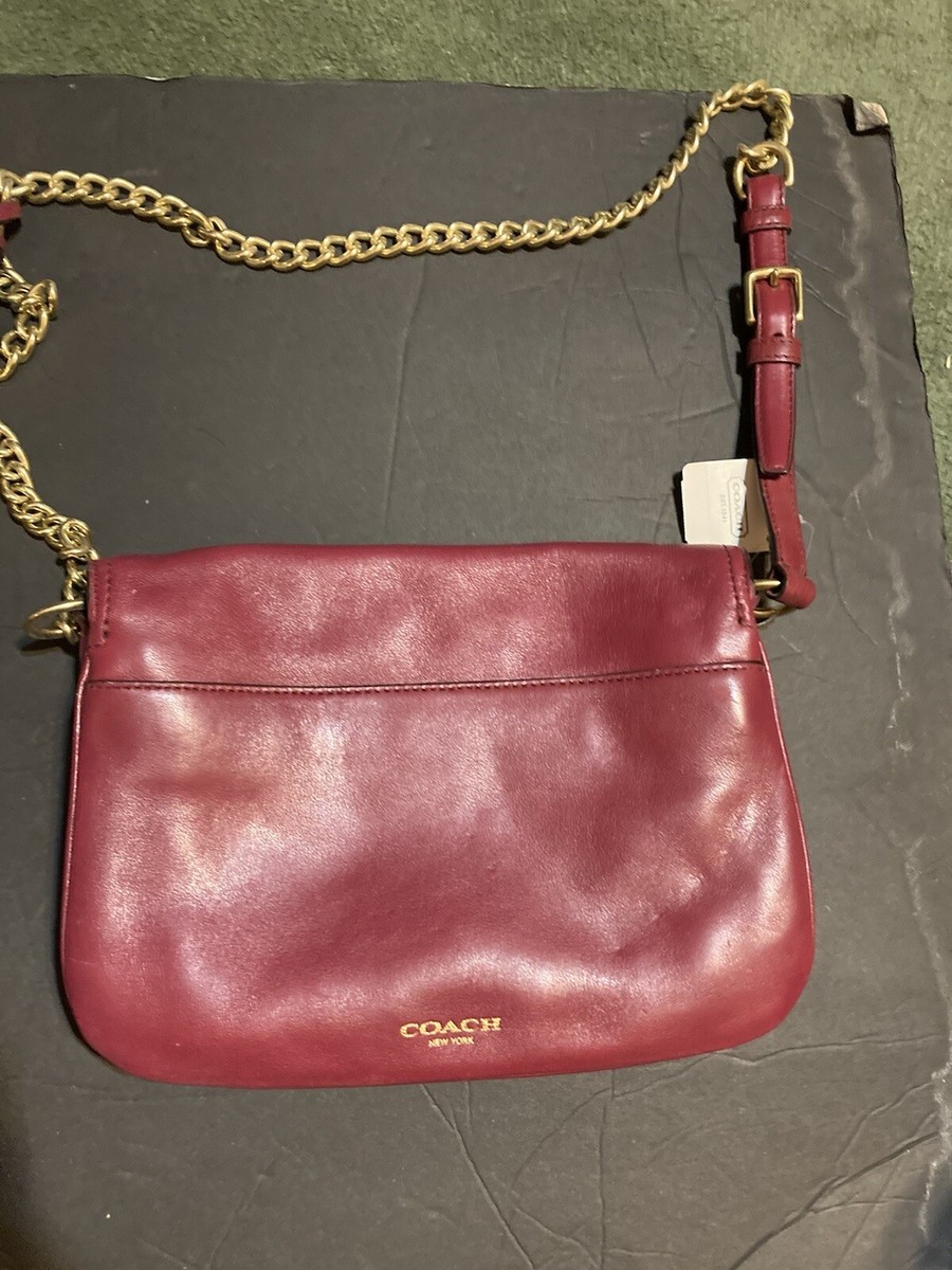 NWT Coach 25361 Legacy Leather Double Gusseted Flap Magenta | eBay
