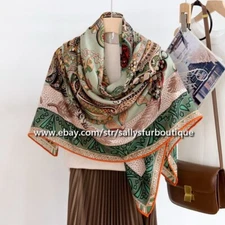 Sallys 70% Cashmere & 30% Silk Wrap Scarf Jewelry Print Double Face Shawl 53"
