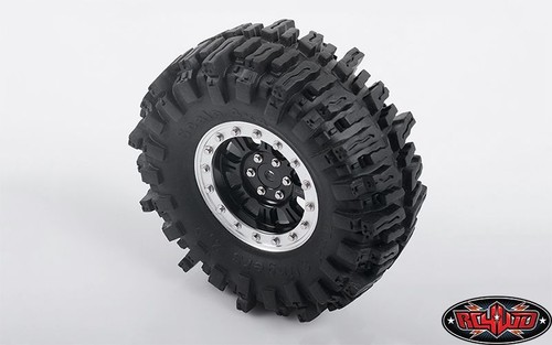 Raceline Monster 2.2 Ruote Beadlock Nero Argento RC4WD Z-W0195 Bulloni in scala 2,2 - Foto 6 di 6