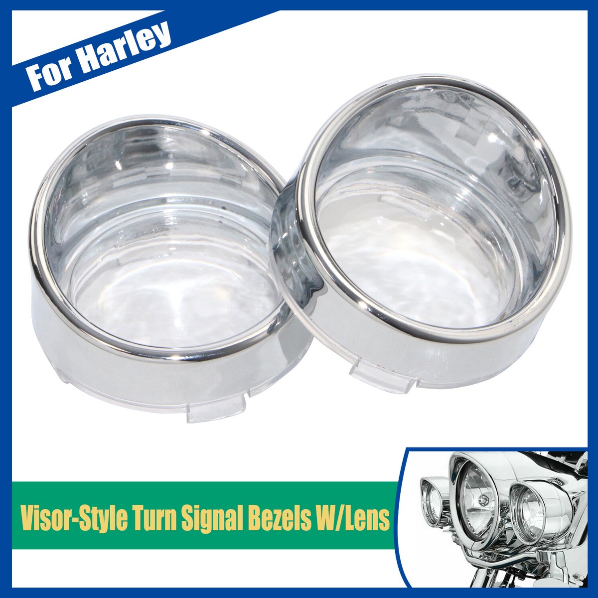Clear Bullet Turn Signal Light Bezel For Harley Road Glide Fatboy