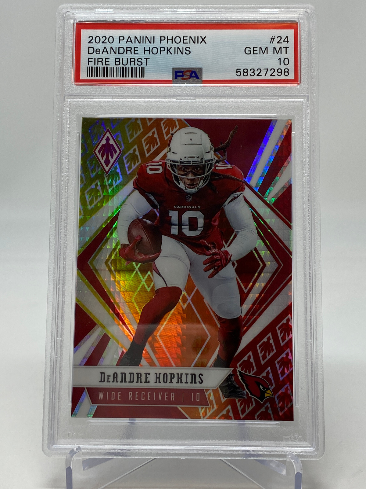 2020 Panini Phoenix #24 DeAndre Hopkins Fire Burst PSA 10 view 19