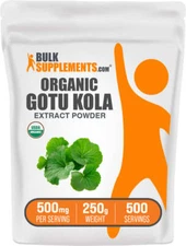 BulkSupplements Organic Gotu Kola Extract Powder - 500mg Per Serving