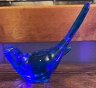 Vintage Fenton Cobalt Blue Bird of Happiness With Long Tail 7"
