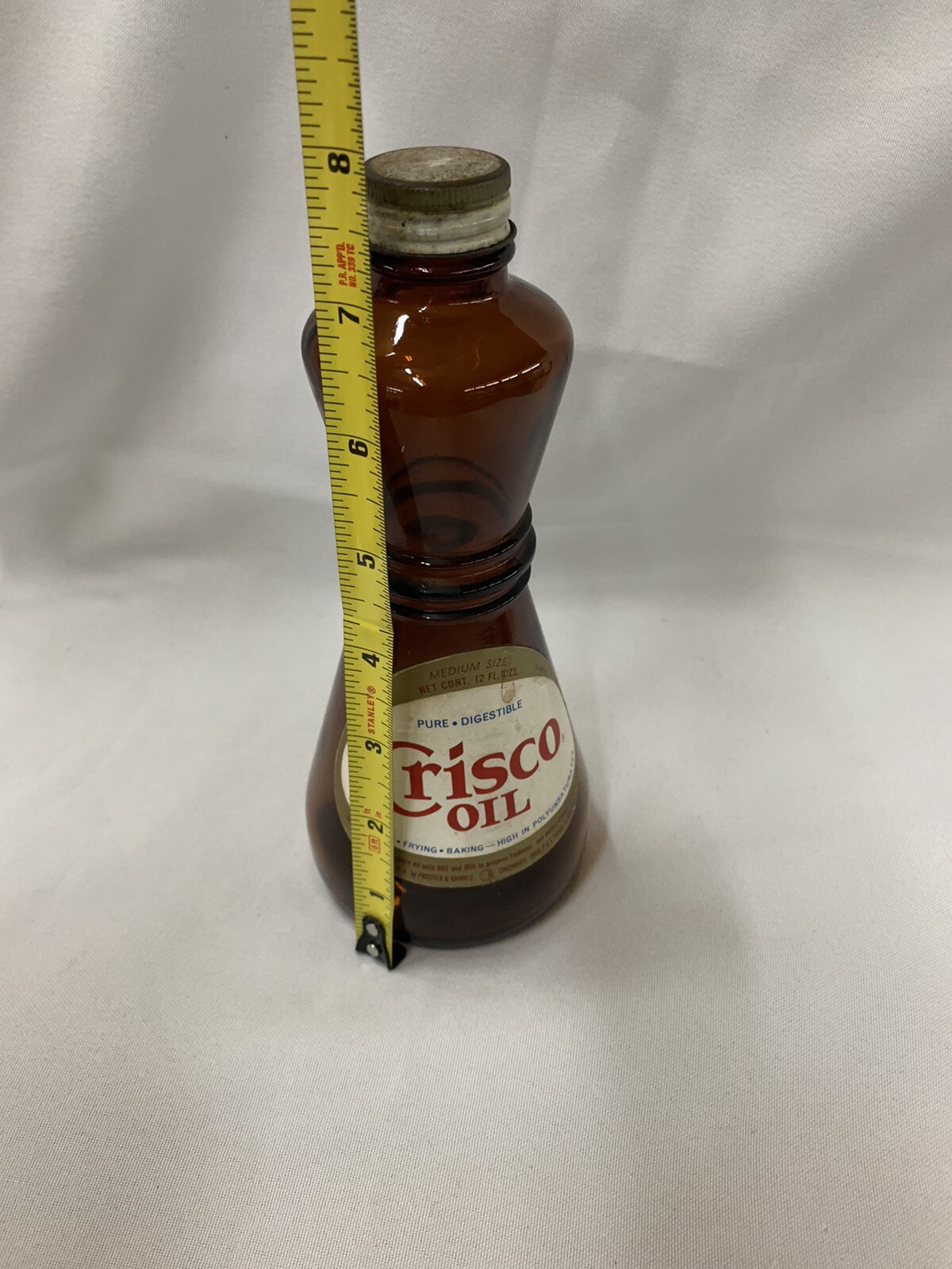 Vtg crisco oil Glass Bottle