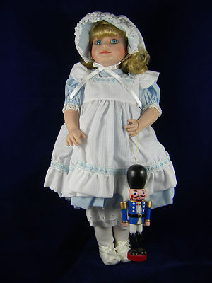 Nutcracker Clara 16'' Porcelain Doll Vintage 1986  New by Victoria Ltd Ed
