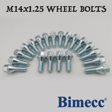 M14x1,25, 27mm Radschrauben Bimecc (Chrom) x 20 für BMW 7er F01 F02 G11 G12