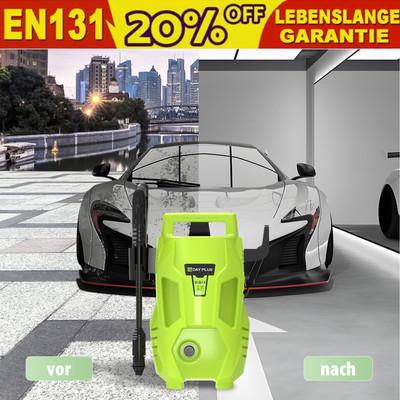 Portable pressure washer 180° adjustable nozzle 5.5 metre cord 7 metre hose