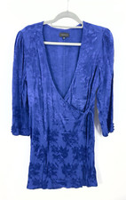 Majorelle Bedford Wrap Dress Womens Large Floral Satin Mini Party Glam NWOT