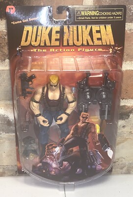 Duke Nukem Action Figure ReSaurus 1997 Chase Variant w/Freezethrower & CD-ROM 