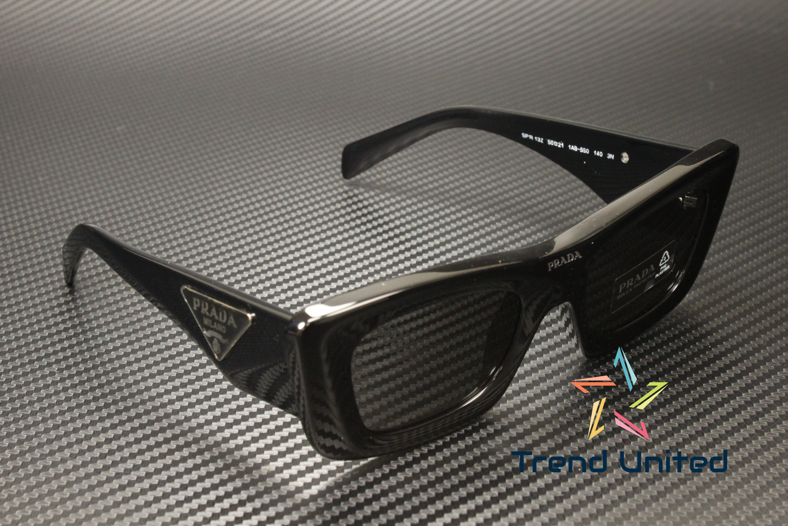 PRADA PR 13ZS 1AB5S0 Black Dark Grey 50 mm Women's Sunglasses