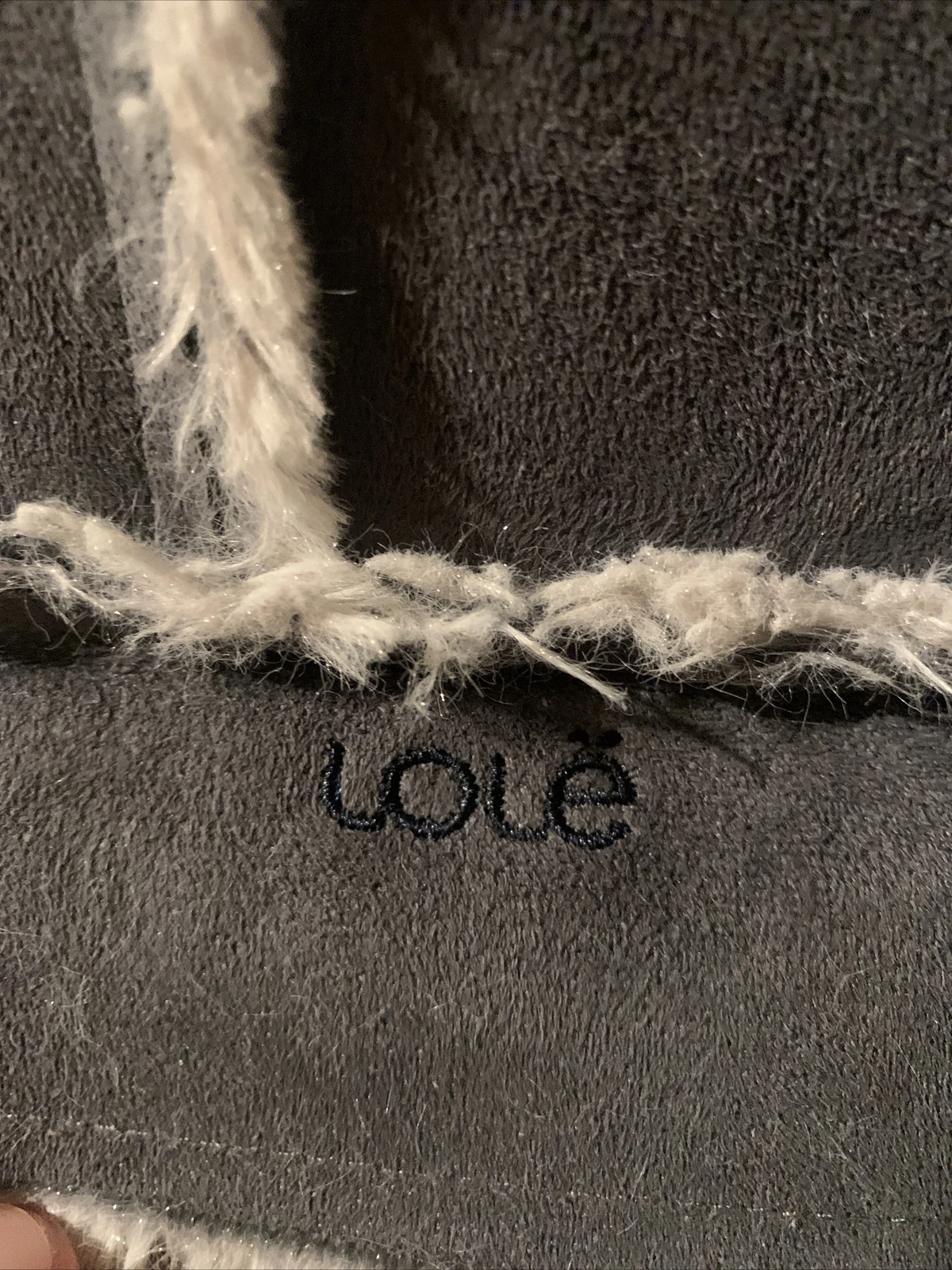 lole faux suede leather patch sherpa fur lined parka jacket