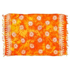 Orange Sarong with Suns Batik - handmade in Bali - Hary Dary