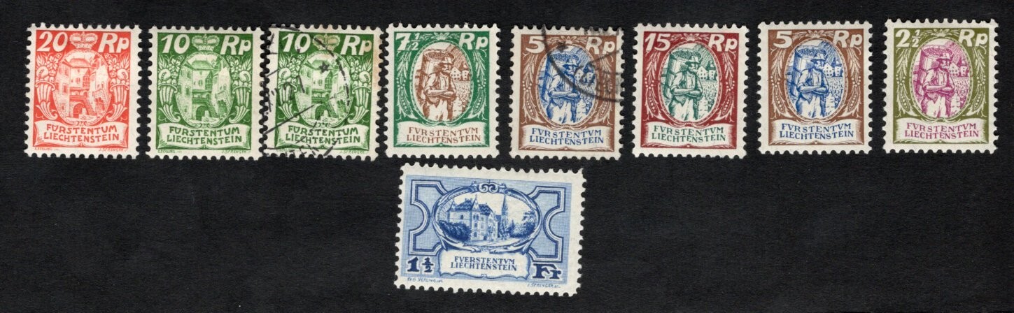 Liechtenstein  1924-27  stamps Mi#65-71 START10%ONLY MH/used  CV=542$