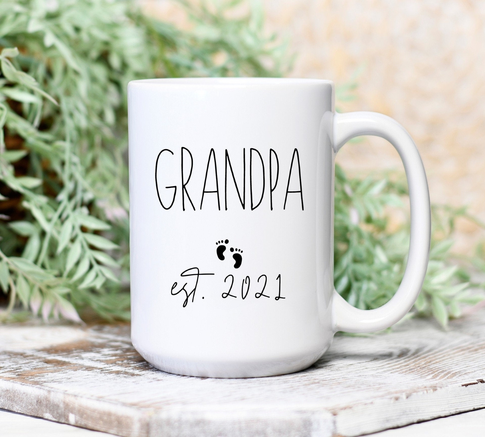 Grandpa Est. 2021 Mug Gift For Grandpa To Be Gift For New Grandpa Baby