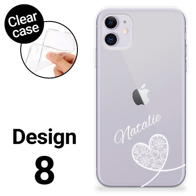 Personalisierte Hülle Niedlich Name Klar Silikon Cover für iPhone 11 12 13 15 Xr 14 7