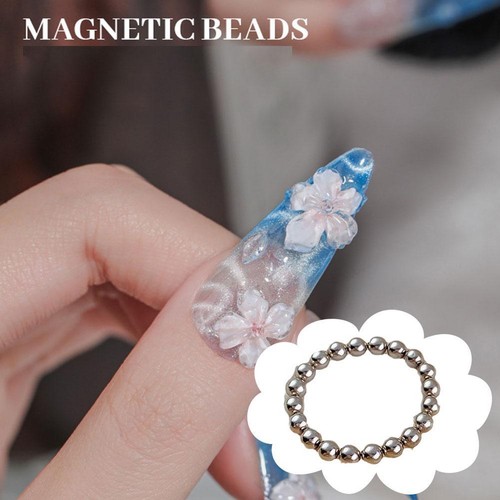 20Pcs Beads Multifunction Nails Sparkling Flower Carving Nail