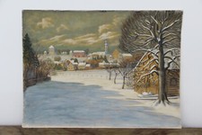 Dachau Dachauer Maler Karl Prühäuser Winter Aquarell 30er Jahre 44,5 x 60 cm 