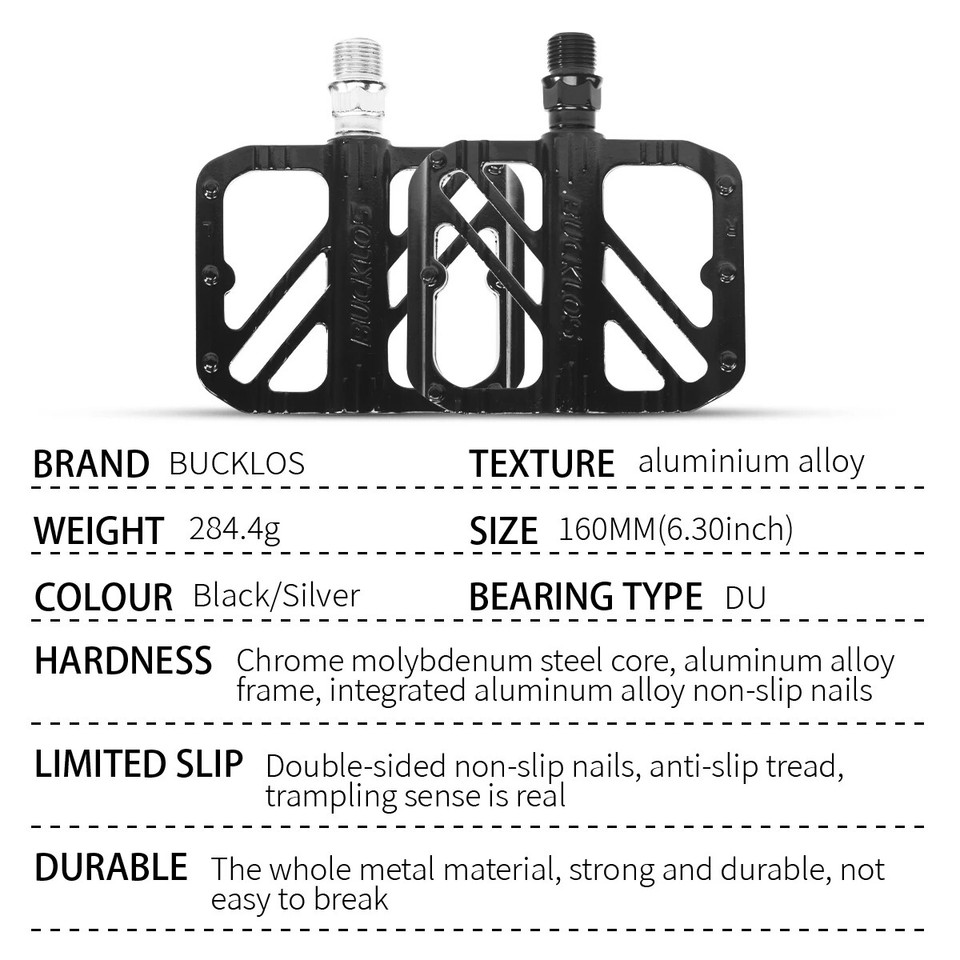 ROCKBROS Bicycle Nylon Pedals 9/16 Lightweight Widen DU Bearing
