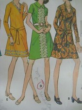 Vintage 60s Butterick 5836 SEMI-FITTED A-LINE DRESS Sewing Pattern Women Sz 12.5