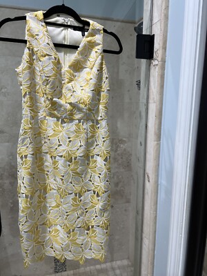 WHITE HOUSE BLACK MARKET Canary Yellow Lace Sheath Dress 0 (XS) $220.00 |  eBay