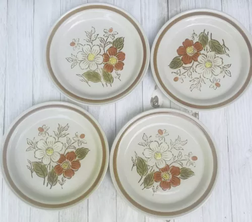 Set Of 4 Old Brook Collection Stoneware Stonecreek 7 1/2” Salad  Plates, Japan