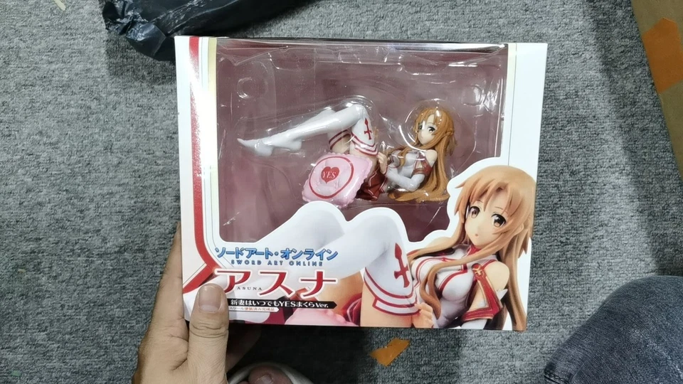 Sword Art Online Asuna Nueva Novia Almohada Postura Acostada Figura Adorno Estatua En Caja Foto 2 de 4