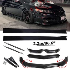 Front Bumper Lip Spoiler Chin Splitter For Acura TL TLX ILX Glossy Black Bod Kit