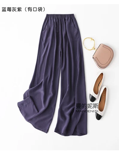 Damen 100 % Seide Maulbeere weites Bein Hose Abend Komfort Palazzo lose Hose - Bild 29 von 39