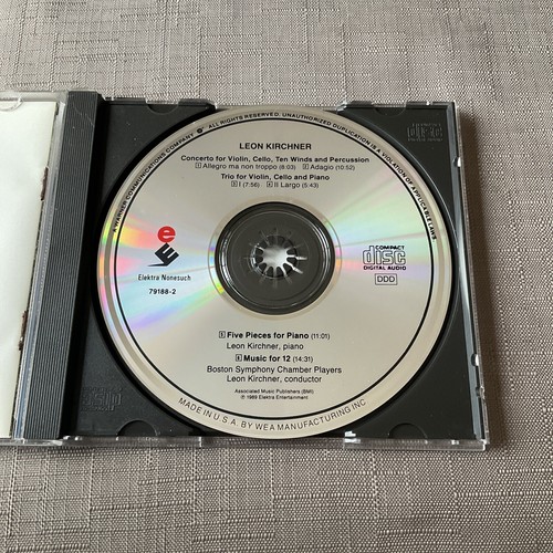 LEON KIRCHNER CD Concerto / Trio / 5 Pieces / Music For 12 1989 USA RELEASE - Picture 6 of 7