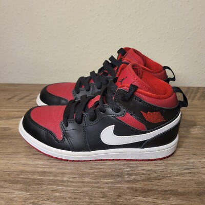 Nike Air Jordan 1 Mid BT 640735-020 Red Black Toddler SNEAKERS
