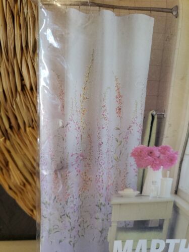 Vtg Martha Stewart Everyday Foxglove Garden Shower Curtain 70"x72" Lilac Floral - Picture 4 of 7