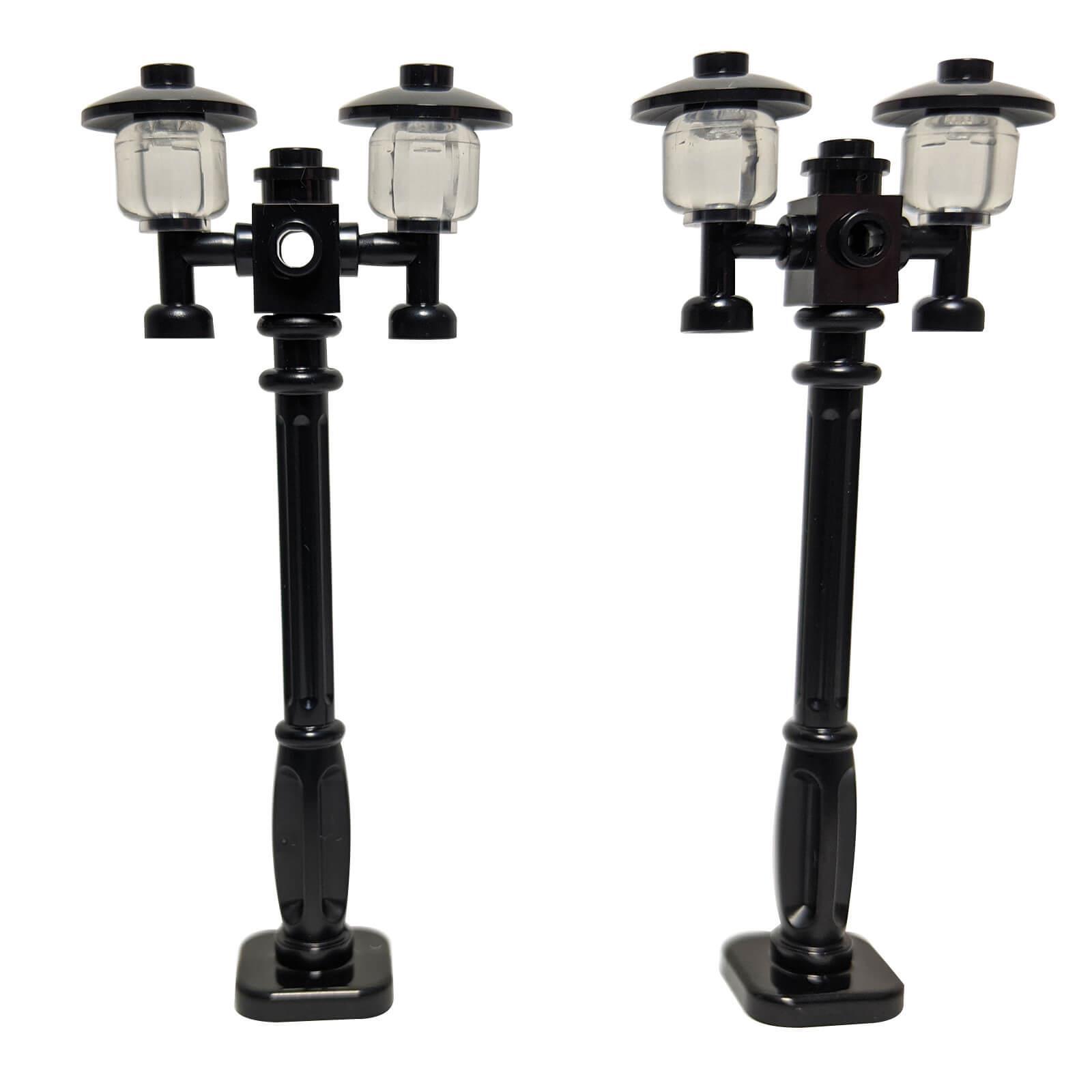 2x Black LEGO Decorative CITY Street Lights Victorian Style Lamp Post