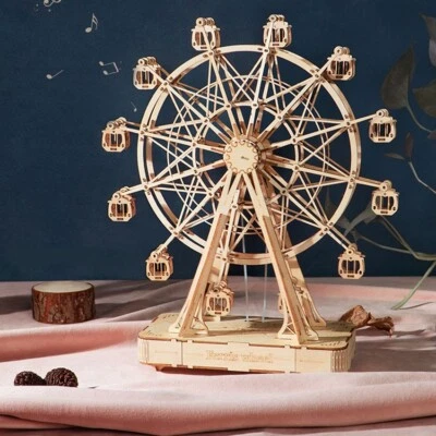 ROBOTIME 3D Holz Puzzle DIY Riesenrad Spieluhr Modellbaukäst Kinder Geschenke - Bild 1 von 4