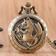 Vintage Hollow-out Fullmetal Alchemist Analog Quartz Movement Necklace Chain