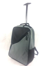 Norwood 18" Rolling Wheels Backpack Book Bag Travel Bag School Laptop Black Gray