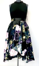 SNLY Black Bead Neck Gown. Floral Skirt. NWT Price $75 Size 10