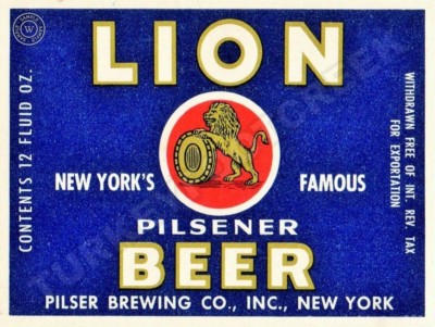 Lion Beer 9'' x 12'' Metal Sign