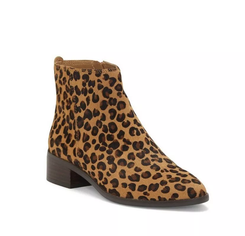 Lucky Brand Lenree2 Calf Hair Leopard Print Bootie Women's 8.5