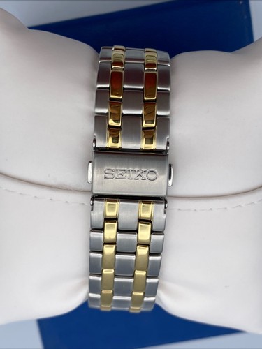 SEIKO Kinetic SKA550 Men's Watch Two-tone Gold 50M Auto Quartz NEW Wristwatch - Picture 4 of 12