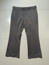 Vintage 70s Double Knit Polyester Houndstooth Disco Flare Leisure Slacks Pants