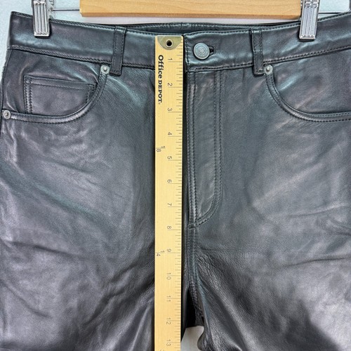 Reformation Veda Lamb Leather Black Straight Leg Pants Women's Size 4 - Picture 4 of 13