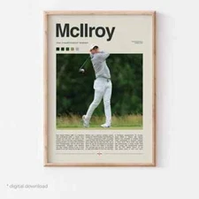 Rory McIlroy Golf Poster – Golf Art Print for McIlroy Fans, Golf Wall Art