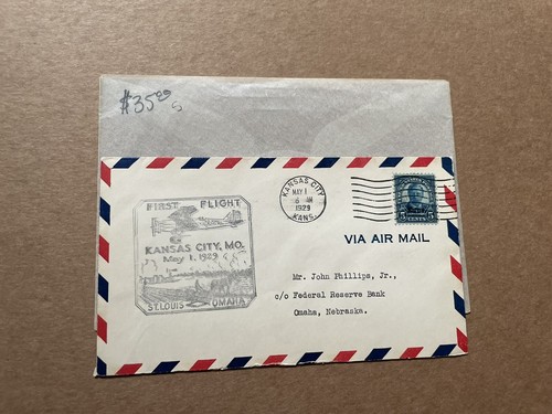 US 1929 Kansas O/P FDC (C)+#663 +First Flight Kansas-Omaha Cachet +5/1/1929 - Picture 1 of 2