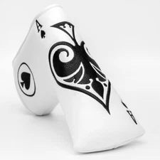 Magnetic Golf Putter White Cover Blade Putter Headcover Golf Club Head Cover
